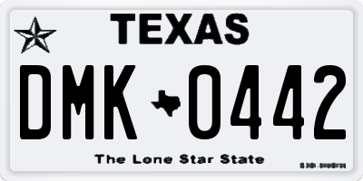 TX license plate DMK0442
