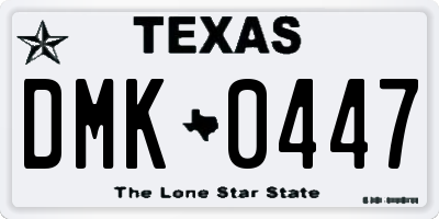 TX license plate DMK0447