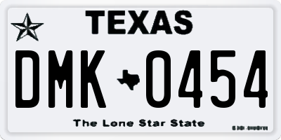 TX license plate DMK0454