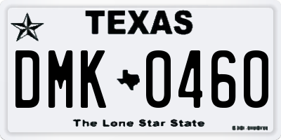 TX license plate DMK0460