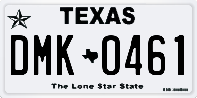 TX license plate DMK0461