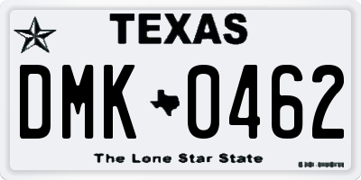 TX license plate DMK0462