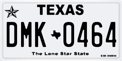TX license plate DMK0464