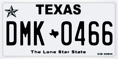 TX license plate DMK0466