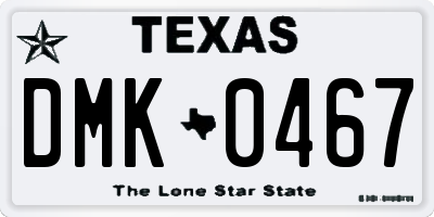 TX license plate DMK0467