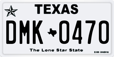TX license plate DMK0470