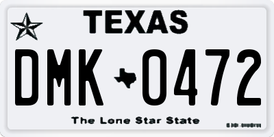 TX license plate DMK0472