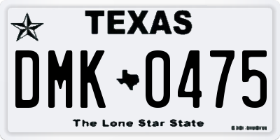 TX license plate DMK0475
