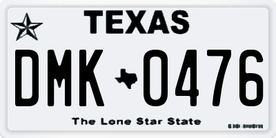 TX license plate DMK0476