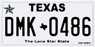 TX license plate DMK0486