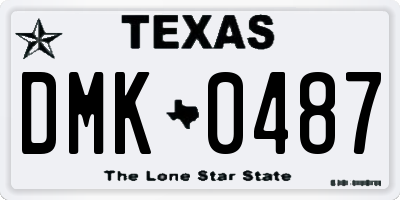 TX license plate DMK0487