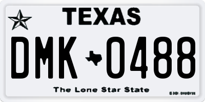 TX license plate DMK0488