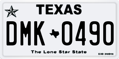 TX license plate DMK0490