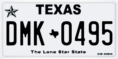 TX license plate DMK0495