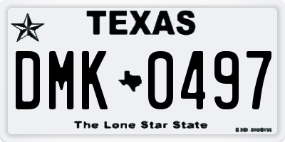 TX license plate DMK0497