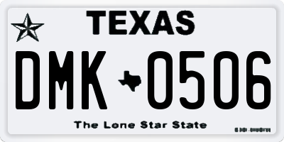 TX license plate DMK0506