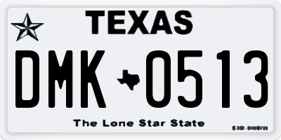 TX license plate DMK0513