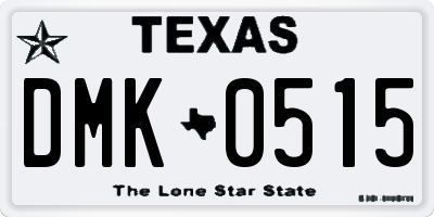 TX license plate DMK0515