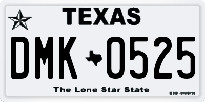 TX license plate DMK0525