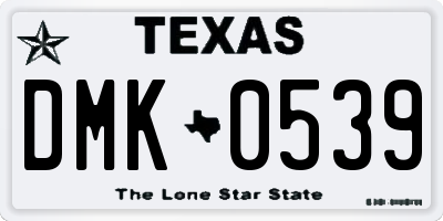 TX license plate DMK0539
