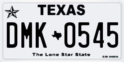 TX license plate DMK0545