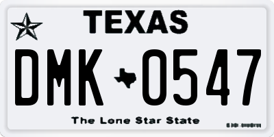 TX license plate DMK0547