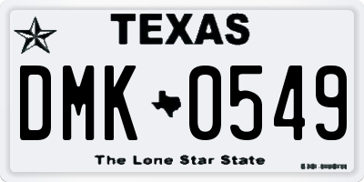 TX license plate DMK0549