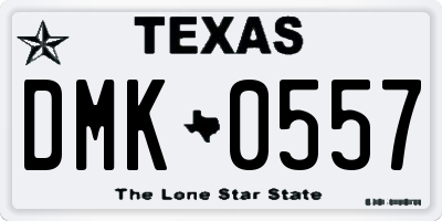 TX license plate DMK0557
