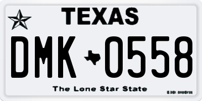 TX license plate DMK0558