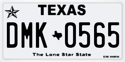 TX license plate DMK0565
