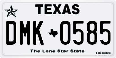 TX license plate DMK0585