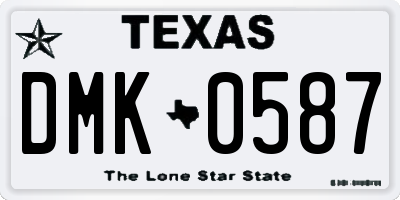 TX license plate DMK0587