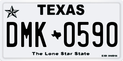 TX license plate DMK0590