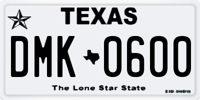 TX license plate DMK0600