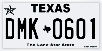 TX license plate DMK0601