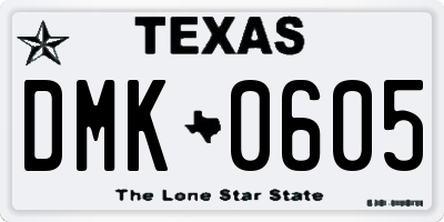 TX license plate DMK0605
