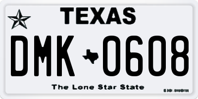 TX license plate DMK0608