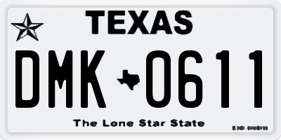 TX license plate DMK0611