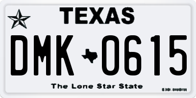 TX license plate DMK0615