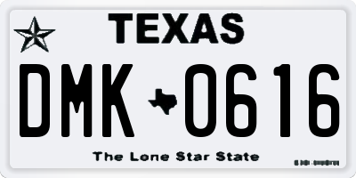 TX license plate DMK0616