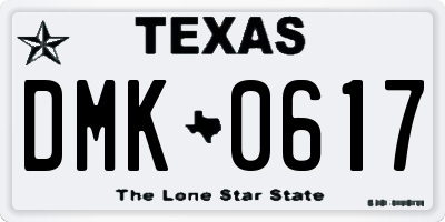 TX license plate DMK0617