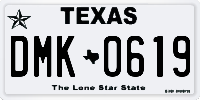 TX license plate DMK0619