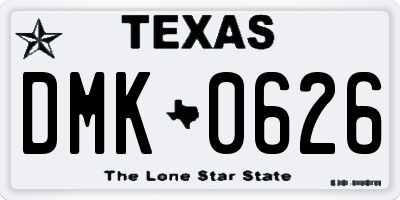 TX license plate DMK0626