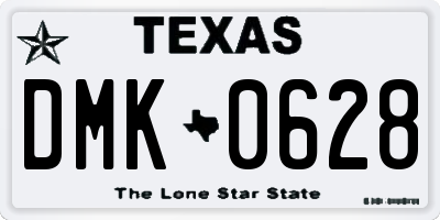 TX license plate DMK0628
