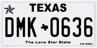 TX license plate DMK0636