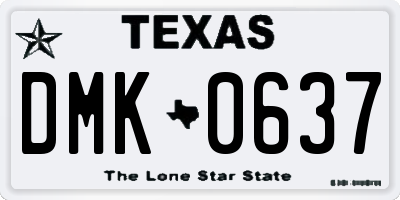 TX license plate DMK0637