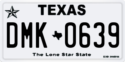 TX license plate DMK0639