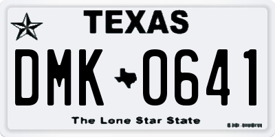 TX license plate DMK0641