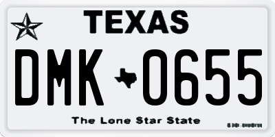 TX license plate DMK0655