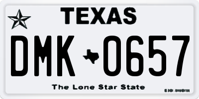 TX license plate DMK0657